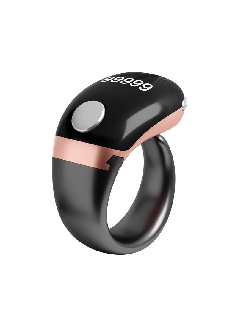 خواتم تسبيح إلكترونية ذكية، عداد تسبيح رقمي، خاتم عداد قابل للتعديل بأحجام 18/20/22 ملم للصلاة والتذكير، مناسب للمسلمين، للاستخدام المنزلي (ذهبي وردي) - Image 1